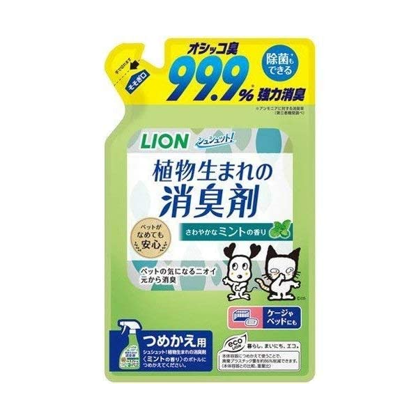 LION 슈슈토 식물 반려동물 탈취제 민트향 리필용 320ml